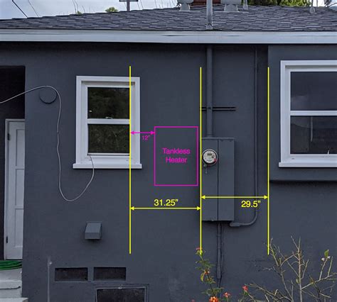 water heater electrical panel distance